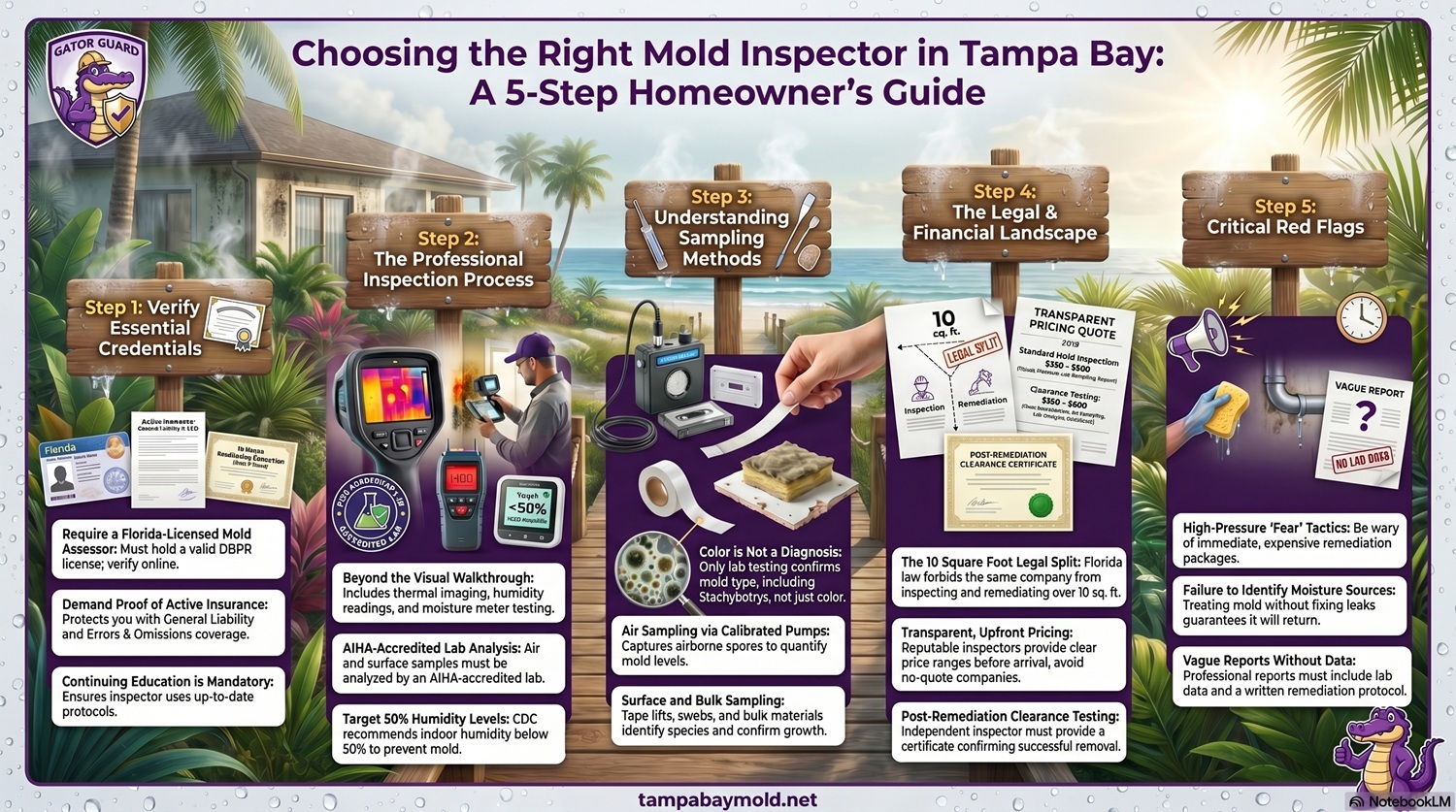 How to Choose the Best Licensed Mold Inspection Professional: A Complete Guide for Tampa Bay Homeowners 