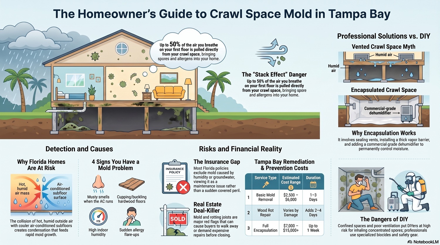 11 Questions Homeowners Ask About Crawl Space Mold Removal In Tampa Bay 2026